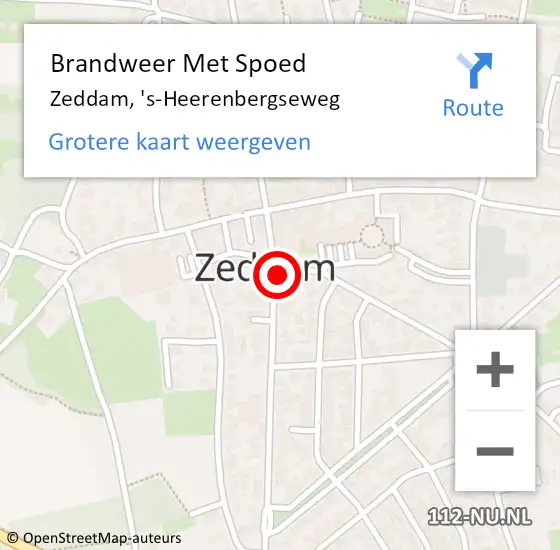 Locatie op kaart van de 112 melding: Brandweer Met Spoed Naar Zeddam, 's-Heerenbergseweg op 30 januari 2016 13:54