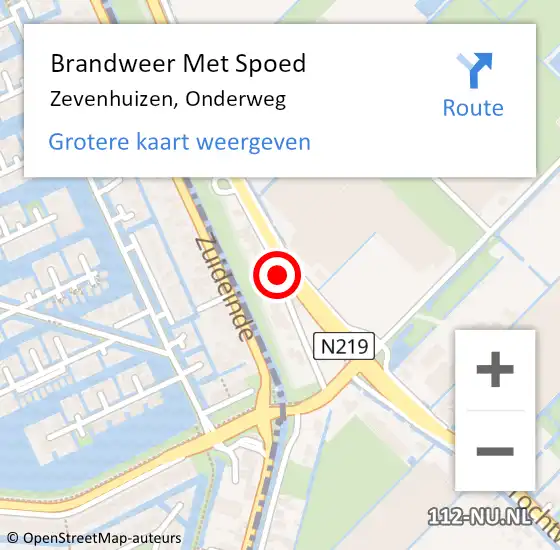 Locatie op kaart van de 112 melding: Brandweer Met Spoed Naar Zevenhuizen, Onderweg op 30 januari 2016 15:08