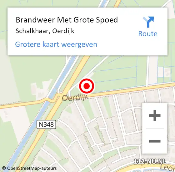 Locatie op kaart van de 112 melding: Brandweer Met Grote Spoed Naar Schalkhaar, Oerdijk op 30 januari 2016 15:21