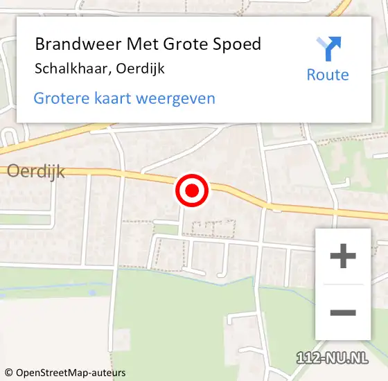 Locatie op kaart van de 112 melding: Brandweer Met Grote Spoed Naar Schalkhaar, Oerdijk op 30 januari 2016 15:59