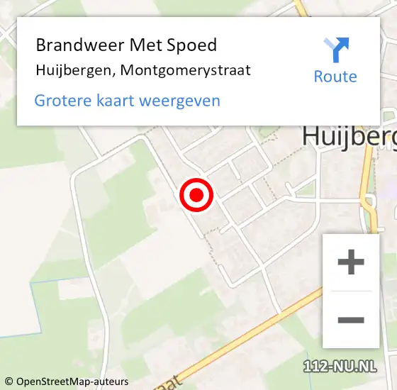 Locatie op kaart van de 112 melding: Brandweer Met Spoed Naar Huijbergen, Montgomerystraat op 30 januari 2016 16:37