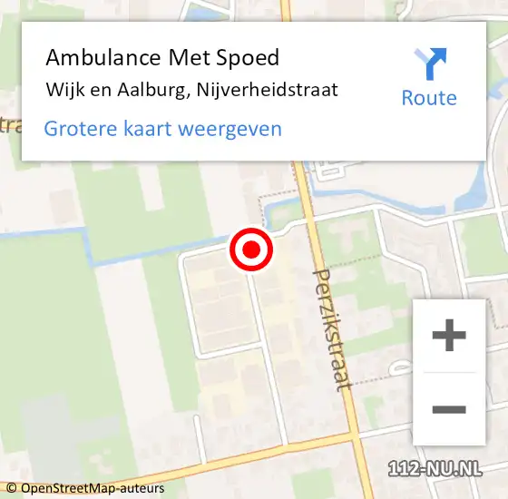 Locatie op kaart van de 112 melding: Ambulance Met Spoed Naar Wijk en Aalburg, Nijverheidstraat op 30 januari 2016 16:52