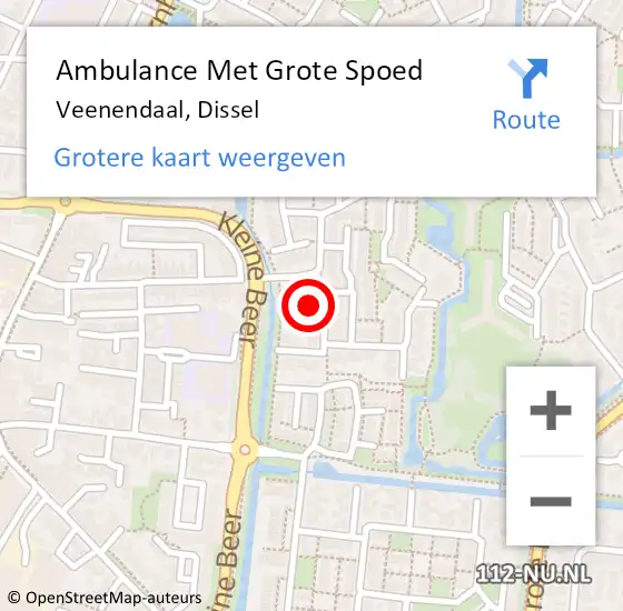 Locatie op kaart van de 112 melding: Ambulance Met Grote Spoed Naar Veenendaal, Dissel op 30 januari 2016 18:53