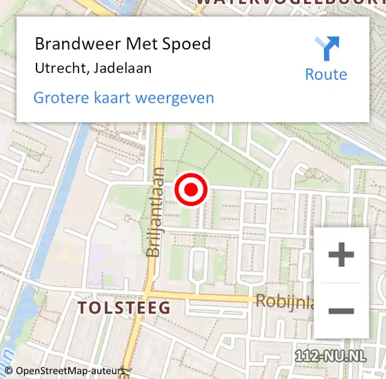 Locatie op kaart van de 112 melding: Brandweer Met Spoed Naar Utrecht, Jadelaan op 30 januari 2016 21:39