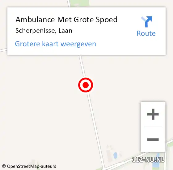 Locatie op kaart van de 112 melding: Ambulance Met Grote Spoed Naar Scherpenisse, Laan op 4 december 2013 21:31