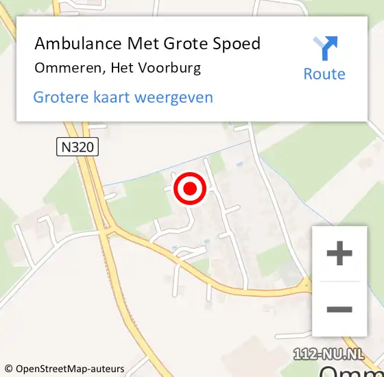 Locatie op kaart van de 112 melding: Ambulance Met Grote Spoed Naar Ommeren, Het Voorburg op 4 december 2013 21:37