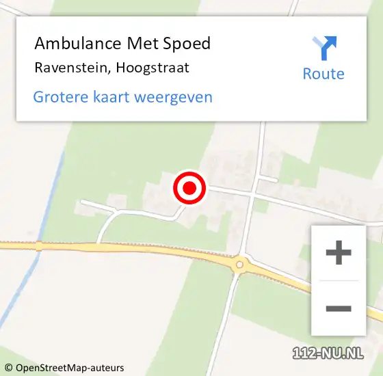 Locatie op kaart van de 112 melding: Ambulance Met Spoed Naar Ravenstein, Hoogstraat op 31 januari 2016 00:10