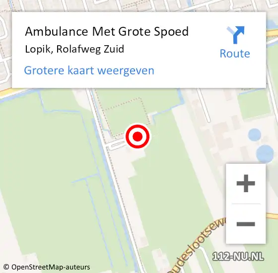 Locatie op kaart van de 112 melding: Ambulance Met Grote Spoed Naar Lopik, Rolafweg Zuid op 31 januari 2016 00:47