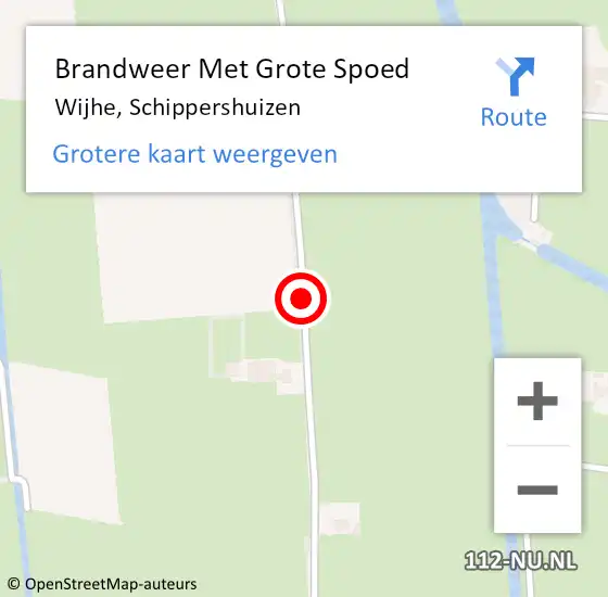 Locatie op kaart van de 112 melding: Brandweer Met Grote Spoed Naar Wijhe, Schippershuizen op 31 januari 2016 02:42