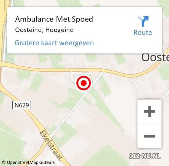 Locatie op kaart van de 112 melding: Ambulance Met Spoed Naar Oosteind, Hoogeind op 31 januari 2016 05:04