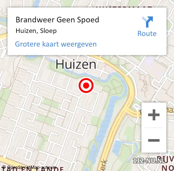 Locatie op kaart van de 112 melding: Brandweer Geen Spoed Naar Huizen, Sloep op 31 januari 2016 05:35