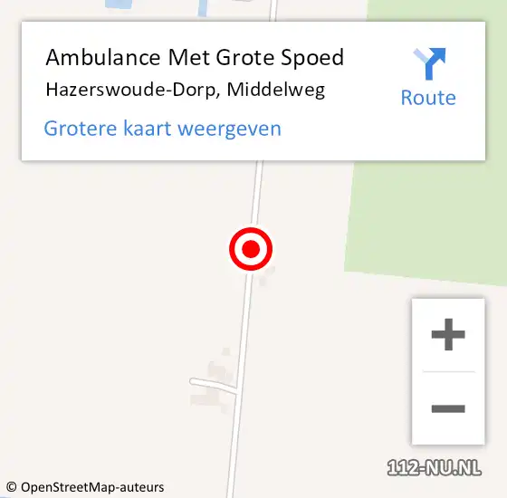 Locatie op kaart van de 112 melding: Ambulance Met Grote Spoed Naar Hazerswoude Dorp, Middelweg op 31 januari 2016 09:53