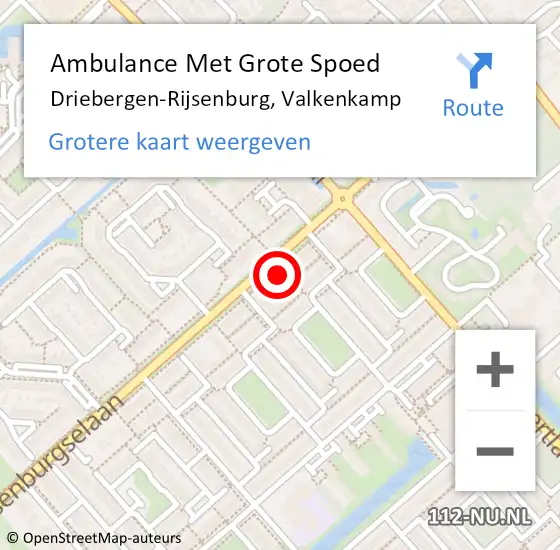 Locatie op kaart van de 112 melding: Ambulance Met Grote Spoed Naar Driebergen-Rijsenburg, Valkenkamp op 31 januari 2016 10:11