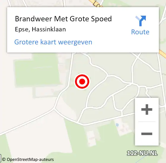 Locatie op kaart van de 112 melding: Brandweer Met Grote Spoed Naar Epse, Hassinklaan op 31 januari 2016 14:31