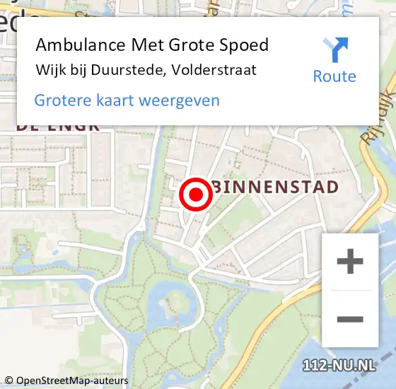 Locatie op kaart van de 112 melding: Ambulance Met Grote Spoed Naar Wijk bij Duurstede, Volderstraat op 31 januari 2016 14:39