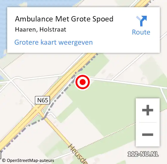 Locatie op kaart van de 112 melding: Ambulance Met Grote Spoed Naar Haaren, Holstraat op 31 januari 2016 15:19