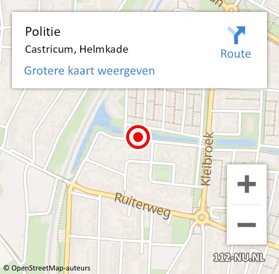 Locatie op kaart van de 112 melding: Politie Castricum, Helmkade op 31 januari 2016 16:22