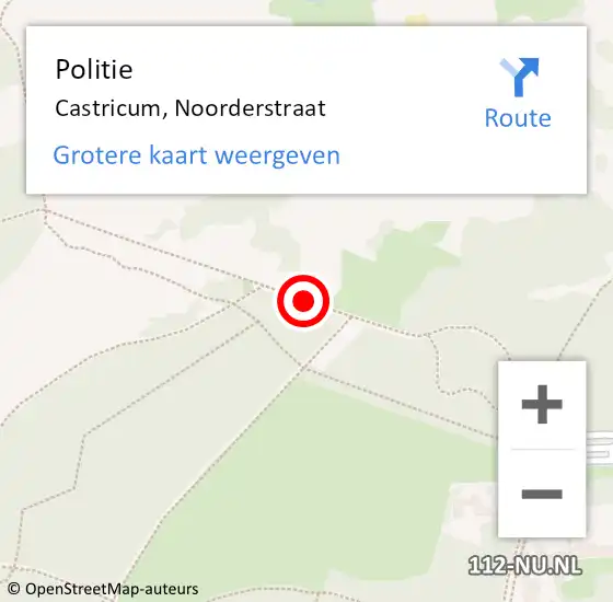 Locatie op kaart van de 112 melding: Politie Castricum, Noorderstraat op 31 januari 2016 16:25