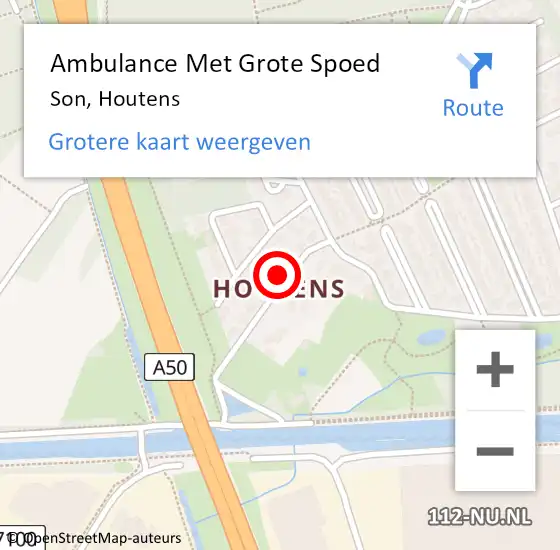 Locatie op kaart van de 112 melding: Ambulance Met Grote Spoed Naar Son, Houtens op 31 januari 2016 16:34