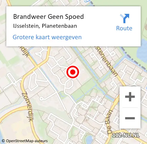 Locatie op kaart van de 112 melding: Brandweer Geen Spoed Naar IJsselstein, Planetenbaan op 31 januari 2016 16:48