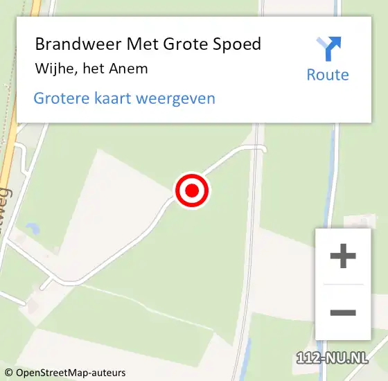 Locatie op kaart van de 112 melding: Brandweer Met Grote Spoed Naar Wijhe, het Anem op 31 januari 2016 18:19