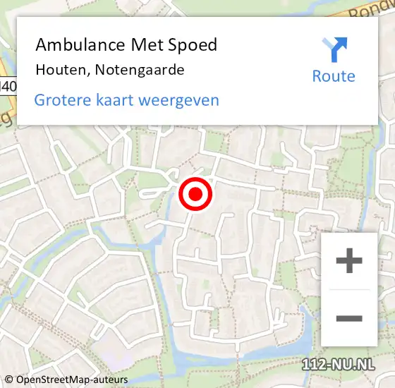 Locatie op kaart van de 112 melding: Ambulance Met Spoed Naar Houten, Notengaarde op 31 januari 2016 20:59