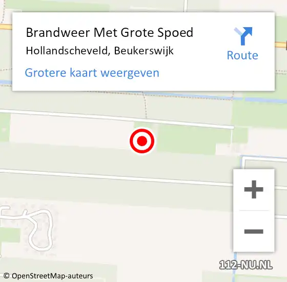 Locatie op kaart van de 112 melding: Brandweer Met Grote Spoed Naar Hollandscheveld, Beukerswijk op 31 januari 2016 21:44