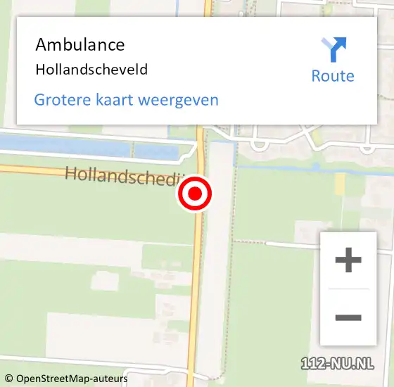 Locatie op kaart van de 112 melding: Ambulance Hollandscheveld op 31 januari 2016 21:45