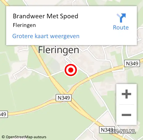 Locatie op kaart van de 112 melding: Brandweer Met Spoed Naar Fleringen op 31 januari 2016 22:57