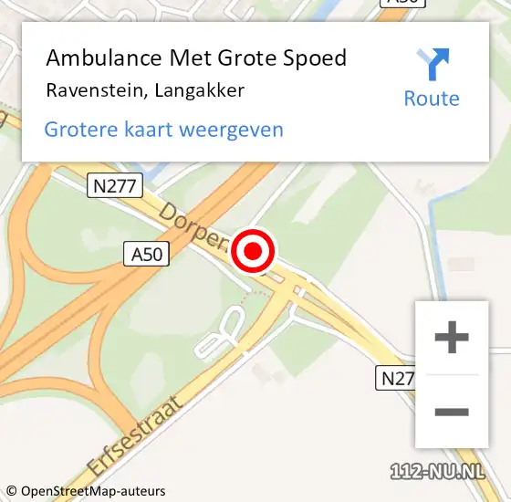 Locatie op kaart van de 112 melding: Ambulance Met Grote Spoed Naar Ravenstein, Langakker op 31 januari 2016 23:12