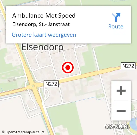 Locatie op kaart van de 112 melding: Ambulance Met Spoed Naar Elsendorp, St.- Janstraat op 1 februari 2016 03:13