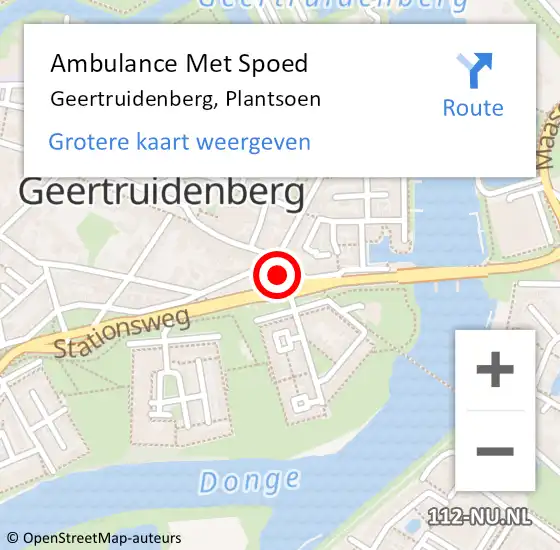 Locatie op kaart van de 112 melding: Ambulance Met Spoed Naar Geertruidenberg, Plantsoen op 1 februari 2016 07:29