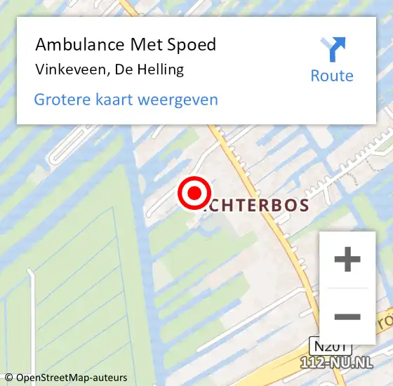 Locatie op kaart van de 112 melding: Ambulance Met Spoed Naar Vinkeveen, De Helling op 1 februari 2016 10:22