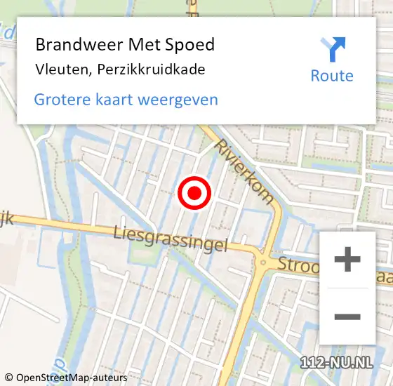 Locatie op kaart van de 112 melding: Brandweer Met Spoed Naar Vleuten, Perzikkruidkade op 1 februari 2016 11:04