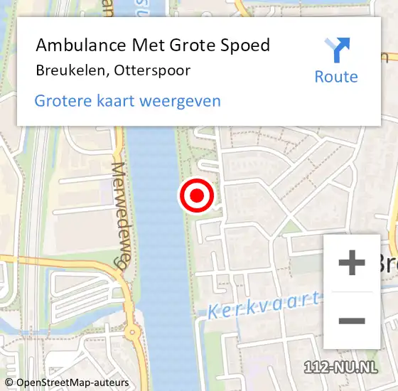 Locatie op kaart van de 112 melding: Ambulance Met Grote Spoed Naar Breukelen, Otterspoor op 5 december 2013 04:09