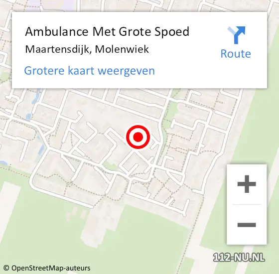 Locatie op kaart van de 112 melding: Ambulance Met Grote Spoed Naar Maartensdijk, Molenwiek op 1 februari 2016 11:39