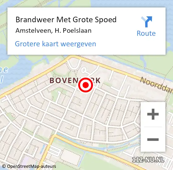 Locatie op kaart van de 112 melding: Brandweer Met Grote Spoed Naar Amstelveen, H. Poelslaan op 1 februari 2016 11:41