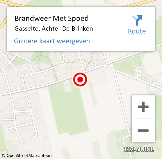 Locatie op kaart van de 112 melding: Brandweer Met Spoed Naar Gasselte, Achter De Brinken op 1 februari 2016 14:13