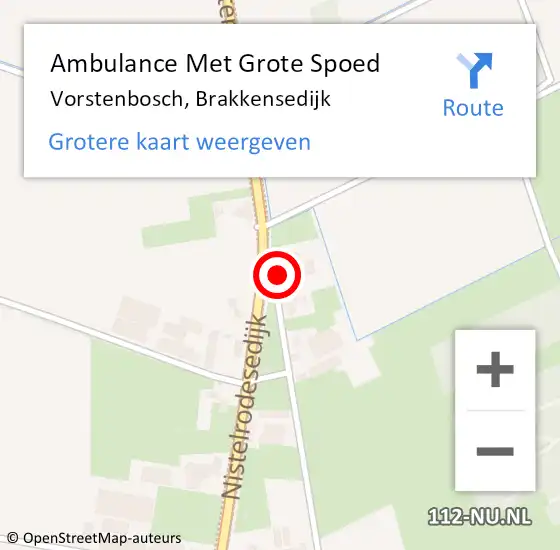 Locatie op kaart van de 112 melding: Ambulance Met Grote Spoed Naar Vorstenbosch, Brakkensedijk op 1 februari 2016 15:16