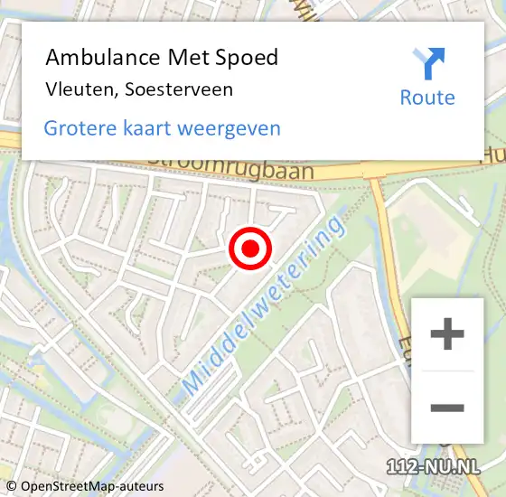 Locatie op kaart van de 112 melding: Ambulance Met Spoed Naar Vleuten, Soesterveen op 1 februari 2016 17:33