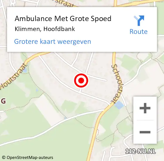 Locatie op kaart van de 112 melding: Ambulance Met Grote Spoed Naar Klimmen, Hoofdbank op 5 december 2013 07:27