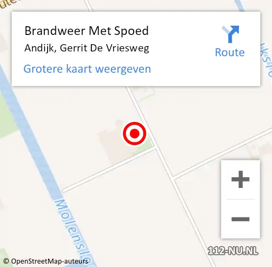 Locatie op kaart van de 112 melding: Brandweer Met Spoed Naar Andijk, Gerrit De Vriesweg op 2 februari 2016 00:14