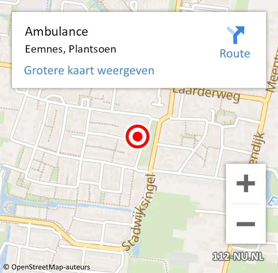 Locatie op kaart van de 112 melding: Ambulance Eemnes, Plantsoen op 2 februari 2016 02:49