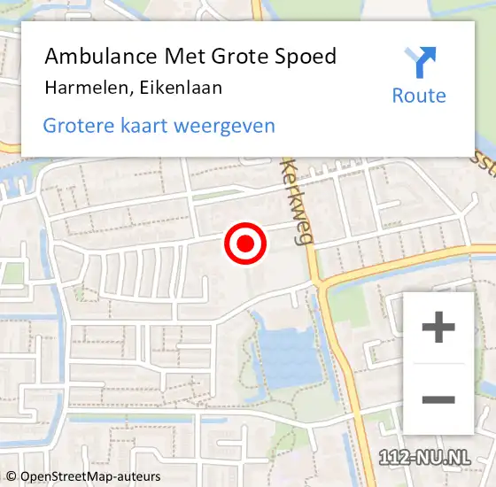 Locatie op kaart van de 112 melding: Ambulance Met Grote Spoed Naar Harmelen, Eikenlaan op 2 februari 2016 04:01