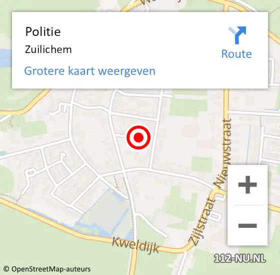 Locatie op kaart van de 112 melding: Politie Zuilichem op 2 februari 2016 05:56