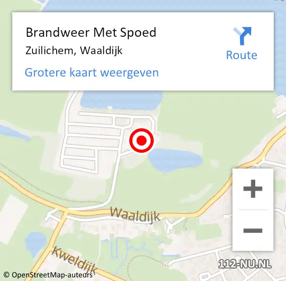 Locatie op kaart van de 112 melding: Brandweer Met Spoed Naar Zuilichem, Waaldijk op 2 februari 2016 06:26