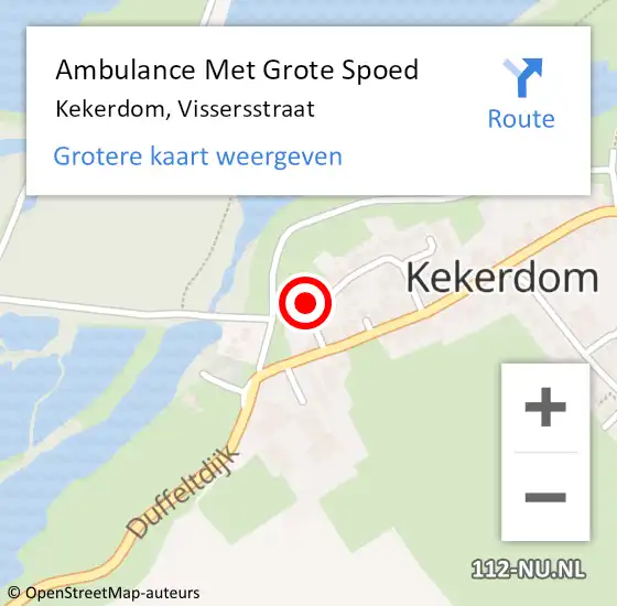 Locatie op kaart van de 112 melding: Ambulance Met Grote Spoed Naar Kekerdom, Vissersstraat op 2 februari 2016 10:13