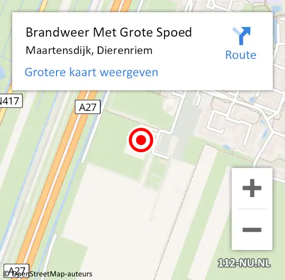 Locatie op kaart van de 112 melding: Brandweer Met Grote Spoed Naar Maartensdijk, Dierenriem op 2 februari 2016 11:05