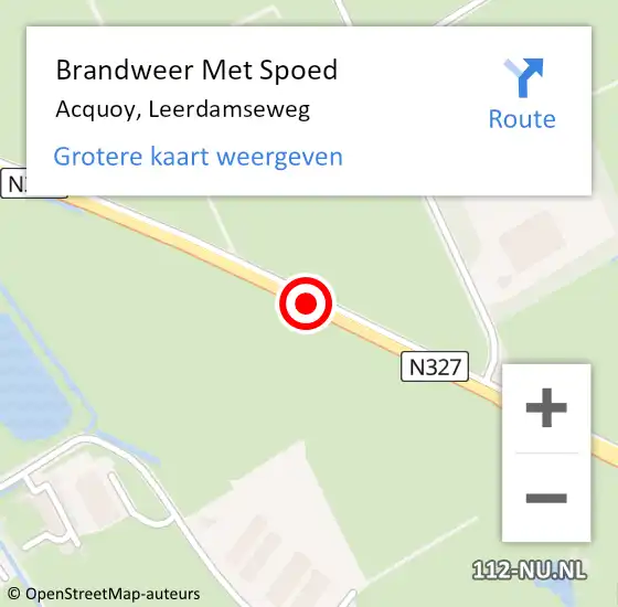 Locatie op kaart van de 112 melding: Brandweer Met Spoed Naar Acquoy, Leerdamseweg op 2 februari 2016 11:59