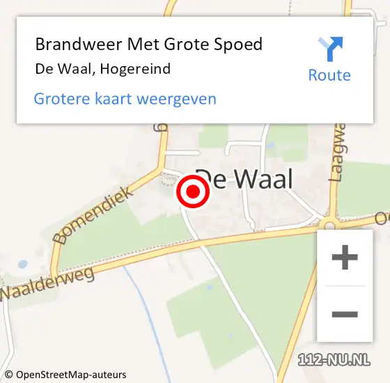 Locatie op kaart van de 112 melding: Brandweer Met Grote Spoed Naar De Waal, Hogereind op 5 december 2013 08:41